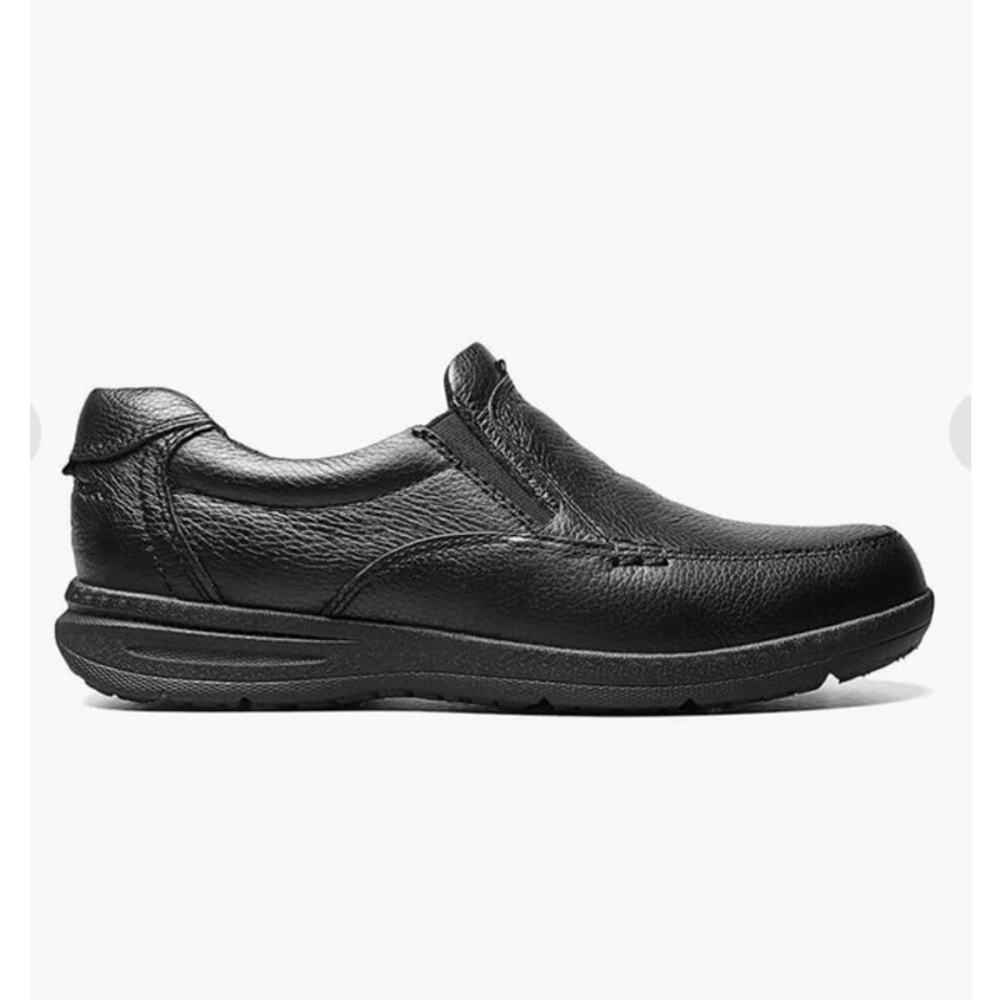 Nunn Bush Size 12 Mens Black Leather Cam Moc Toe Casual Slip On Memory Shoes NEW - Picture 2 of 10